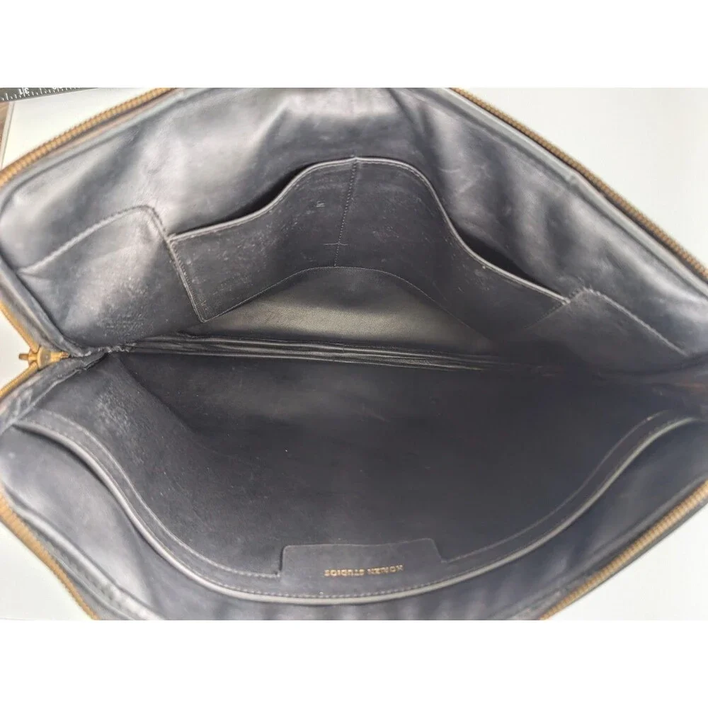 Horizn Studios Black Leather Laptop Sleeve Zip Portfolio Case 15